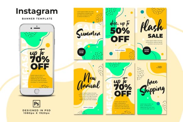 夏季促销Instagram故事社交贴图设计素材 Sale Instagram Stories