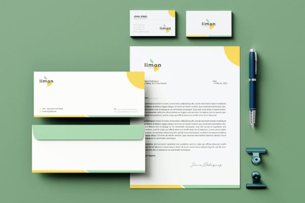 清新配色企业品牌VI设计办公文具套装 Nature Branding Identity & Stationery Pack