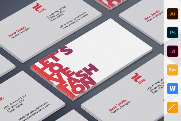 时装设计师名片排版设计模板 Fashion Designer Business Card