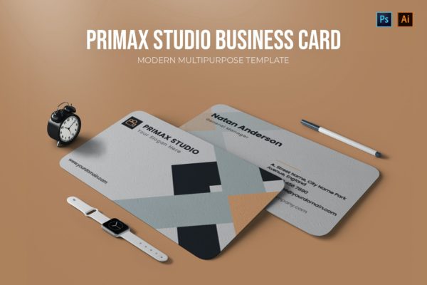 设计工作室商业名片设计模板 Primax Studio – Business Card