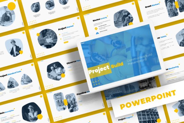 项目构建幻灯片演示PPT模板 Project Build – Powerpoint Template
