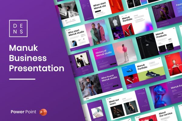 时尚服装品牌PPT幻灯片模板 Manuk – Business PowerPoint Template
