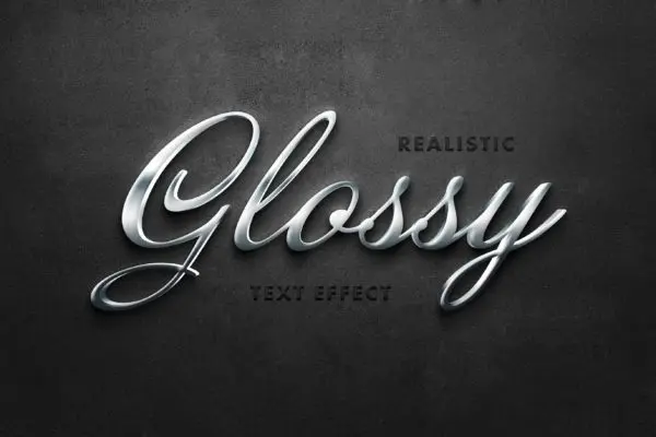 奢华银色文字效果图层样式 Silver Metallic Text Effect