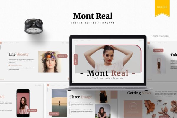 现代时尚谷歌幻灯片演示模板 Mont Real | Google Slides Template