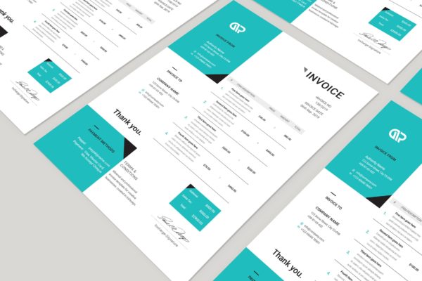 创意账单票据发票设计模板v6 Creative Invoice Template 06