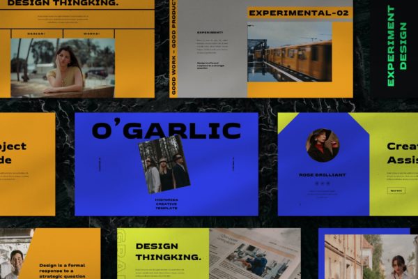 好看的彩色时尚PPT模板 Garlic Powerpoint Template