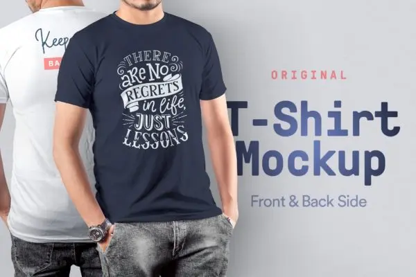 男士模特短袖T恤设计样机 T-Shirt Mockup Vol 1.0