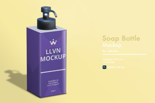 肥皂瓶外观包装设计样机模板 soap bottle mockup
