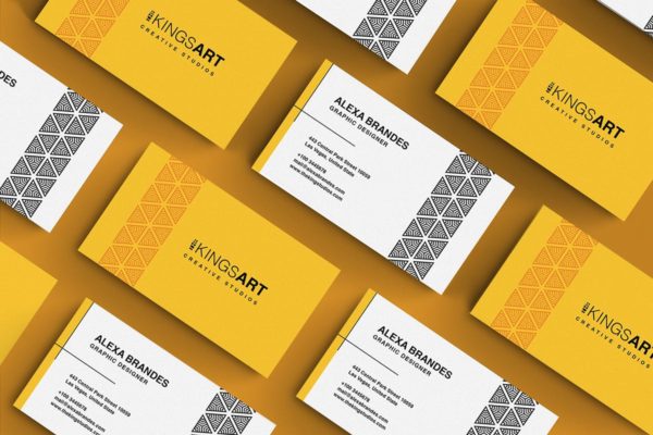 三角形图案创意工作室名片设计模板 Business Card