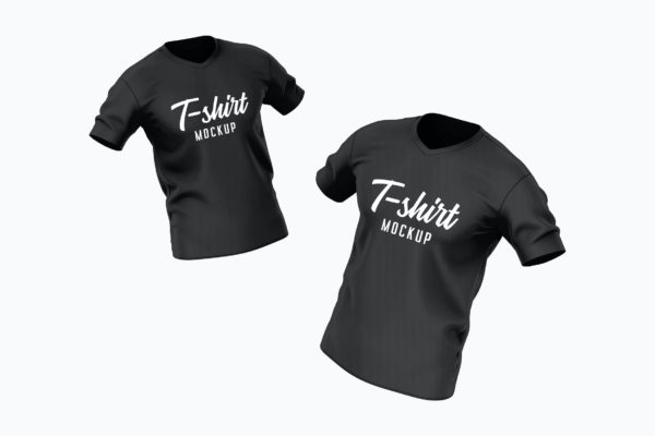 短袖T恤设计效果图样机 T-shirt Mockup