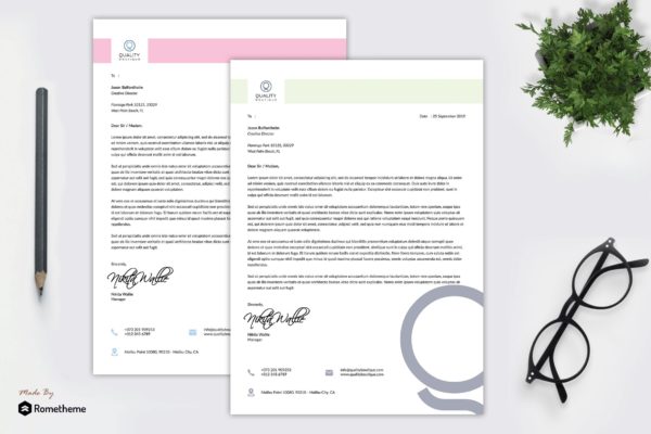 时尚企业信笺设计模板 Boutique – Fashion Corporate Letterhead RY