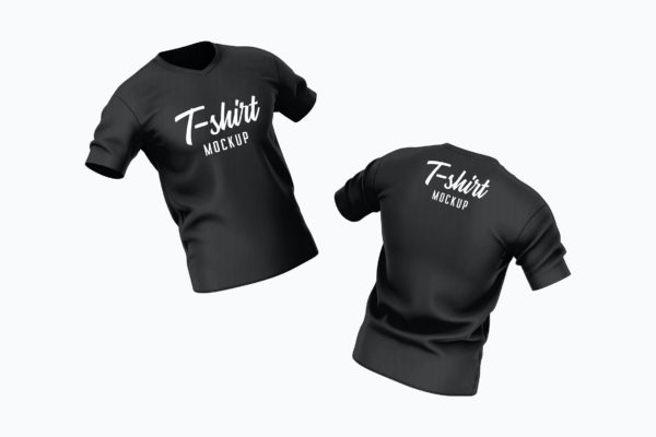 夏季短袖T恤设计样机 T-shirt Mockup