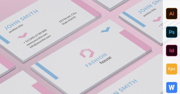 时尚品牌商店名片设计模板 Fashion Shop Business Card