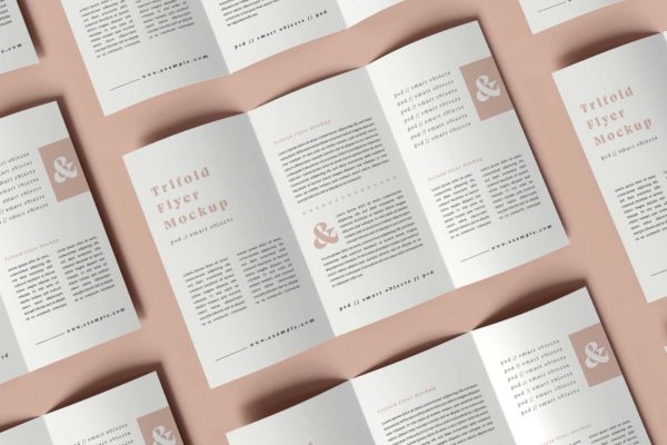 三折页广告宣传单设计样机 Trifold Flyer Mockup