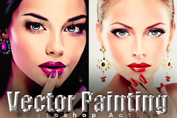 人物照片皮肤处理Photoshop动作下载 Vector Painting Photoshop Action
