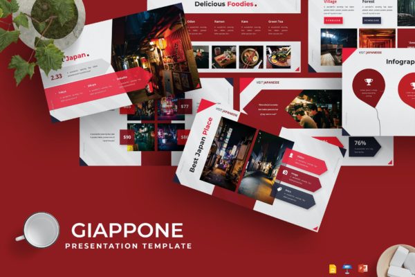 文化风俗介绍PPT/Keynote/谷歌幻灯片三合一模板 Giappone – Presentation Template