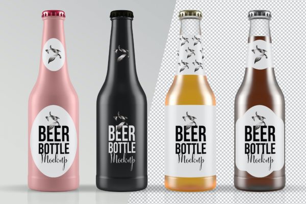 啤酒瓶品牌包装设计样机 Beer Bottle Mockup