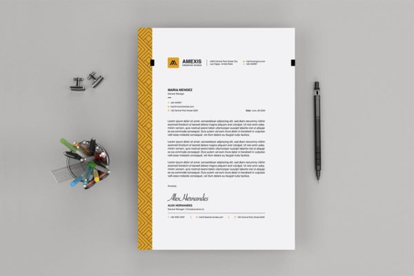 企业品牌办公文具信笺信纸设计模板v13 Letterhead