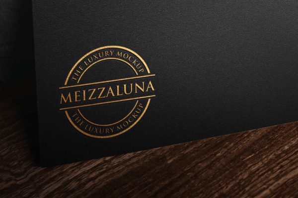 黑色纹理金色豪华标志lgoo样机 luxury logo mockup