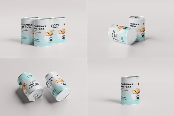 零食锡罐/罐头包装设计样机 Tin Can Mockup