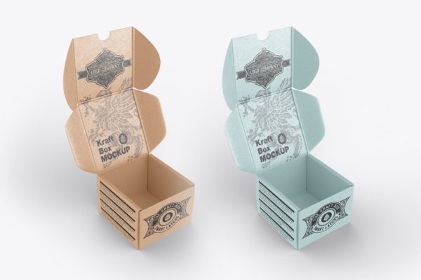 牛皮纸盒品牌设计样机 Box Mockup