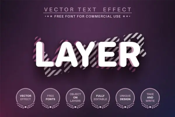 3D立体效果英文字母文本图层样式 3D layer- editable text effect,  font style