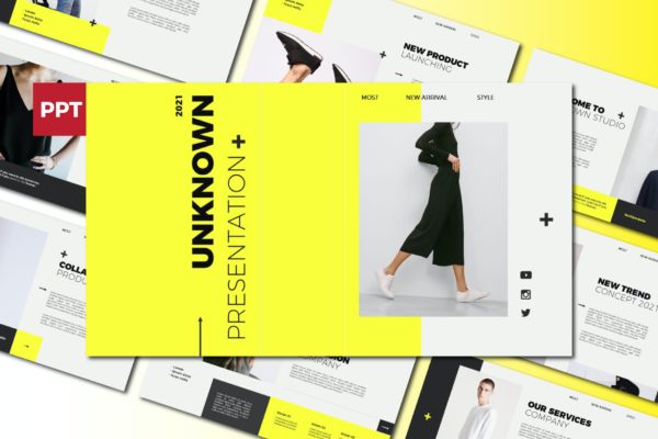 服装设计师演示PPT模板 Unknown Powerpoint Template