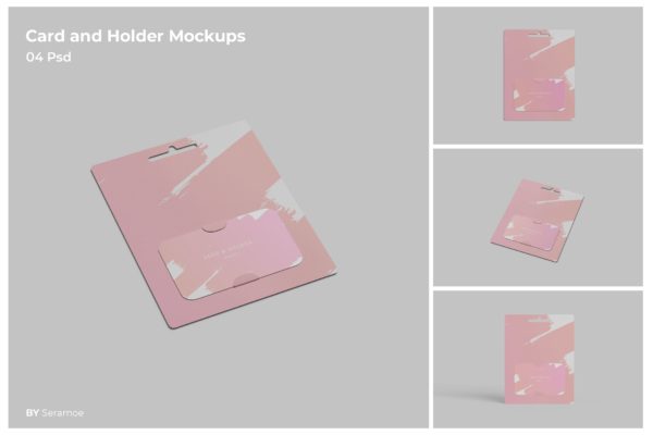 礼品卡&卡夹设计样机 Card and Holder Mockups