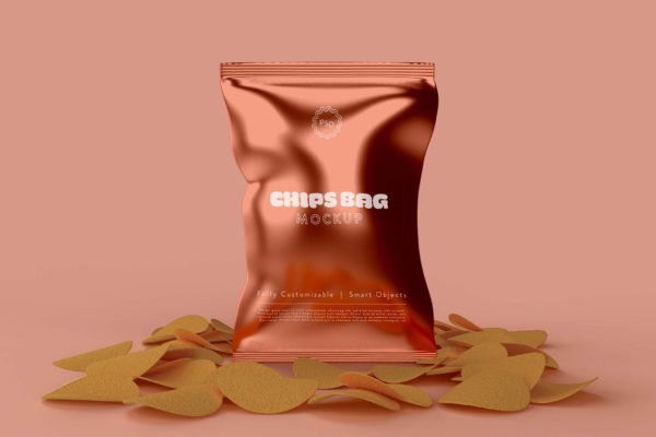 薯片零食袋包装设计样机v7 Snack Bag Mockup