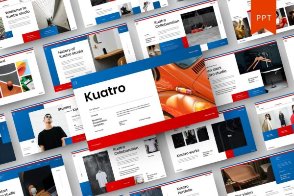 创意项目展示PowerPoint演示模板 Kuatro – Business PowerPoint Template