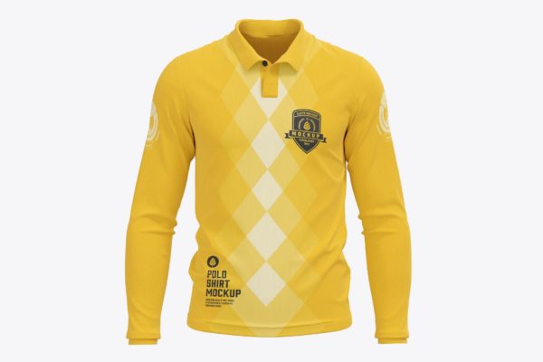 男士短袖Polo衫设计正视图样机 Men’s Short Sleeve Polo Shirt Mockup. Front Side