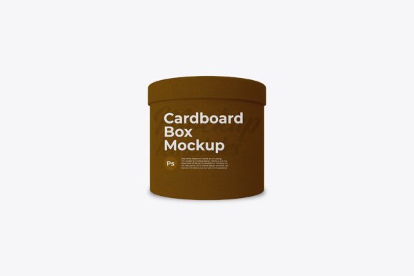 圆形纸盒包装设计样机 Round Cardboard Box Mockup