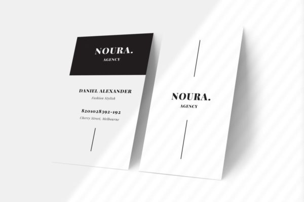 时尚现代风格企业机构名片模板 Noura Business Card