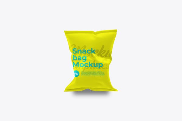 膨化食品零食袋包装设计样机 Snack Bag Mockup