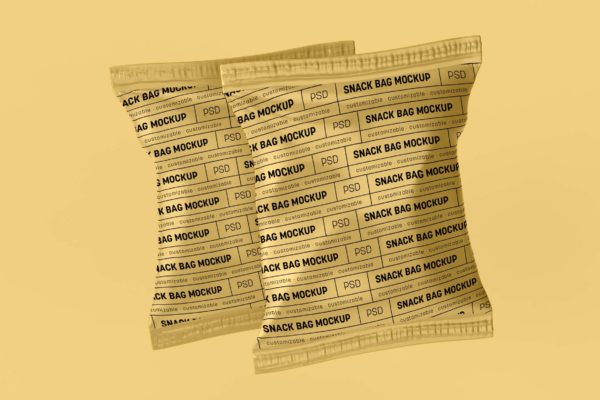 薯片零食袋包装设计样机v1 Snack Bag Mockup