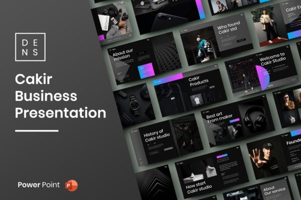 黑色大气上档次PPT幻灯片设计模板 Cakir – Business PowerPoint Template