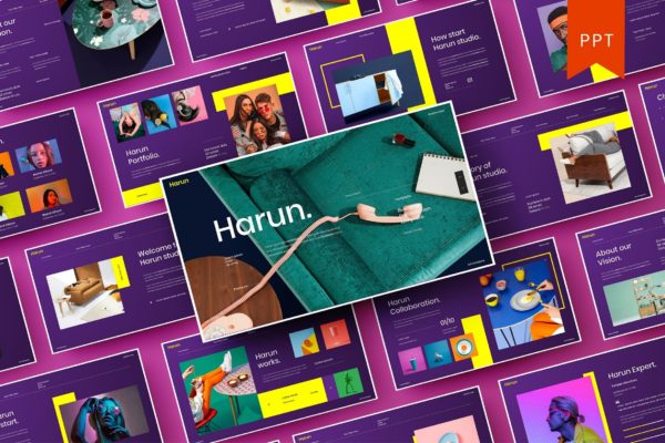 时装产品目录演示PPT模板 Harun – Business PowerPoint Template