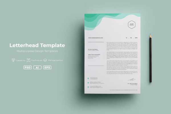 企业文具信纸信笺设计模板v64 SRTP- Letterhead Template.64