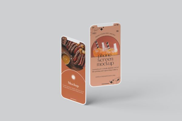 UI页面展示手机屏幕样机 Phone Screen / UI / Instagram Mockup