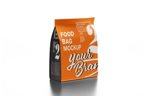 塑料咖啡袋外包装设计样机 Plastic Coffee Bag Mockup