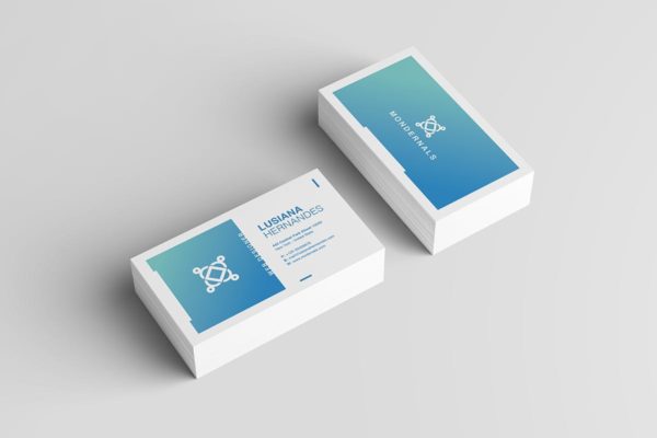 蓝白配色企业名片设计模板 Business Card