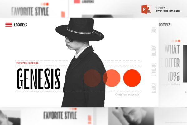 影响力人物介绍PowerPoint演示模板 Genesis Powerpoint Templates