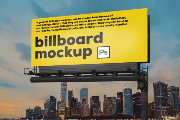 城市公路道路巨型广告牌设计样机模板v3 Billboard Mockup
