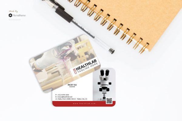 健康实验室科学家名片设计模板 HealthLab – Business Card Template RB