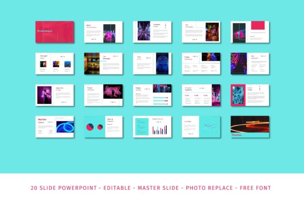 电子音乐活动PowerPoint演示文稿模板 Proximous Presentation Template