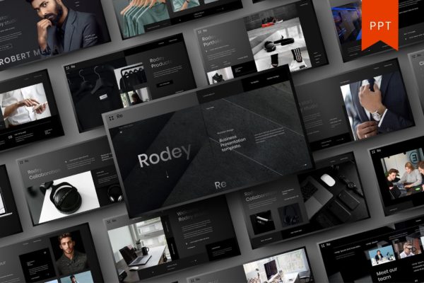 服装时尚演示Powerpoint模板 Rodey – Business PowerPoint Template