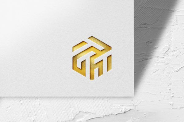 企业品牌VI展示金色压印Logo样机模板v2 Gold Logo Mockup