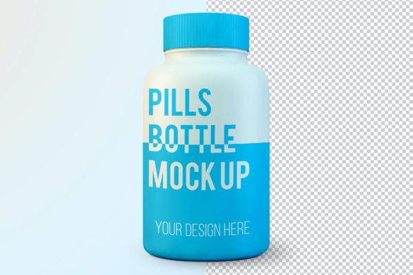 药瓶外观包装设计样机 Pills bottle mockup