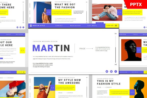 时装品牌推广PPT幻灯片模板 MARTIN Powerpoint Template
