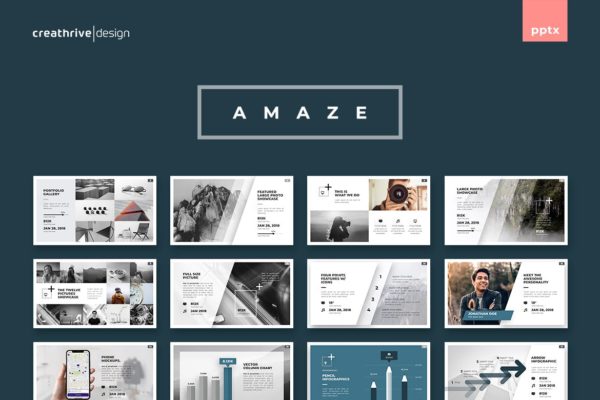 摄影作品展示Powerpoint模板下载 Amaze PowerPoint